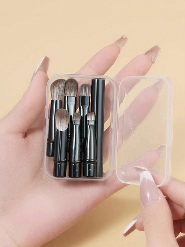 6-Pack Portable Makeup Brush Replacement Brush Head Nose Shadow Brush Travel Set