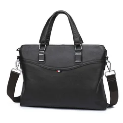 Male Business Affairs Handbag Genuine Messenger Laptop Bag Designer Luxury Brand Men Leather Briefcase Single Shoulder Satchel