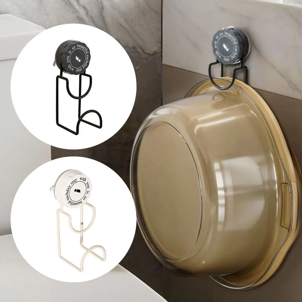 Durable Rotatable Suction Cup Hooks Stainless Steel Bathroom Storage Rack Portable Wall-mounted Strong Washbasin Hook
