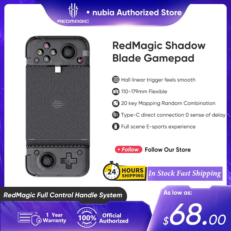

Геймпад Redmagic Shadow Blade для Redmagic 8s pro, мягкие резиновые рельефные ручки для игрового телефона, совместим с электронными спортивными ручками