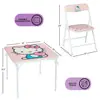Kids 3-Piece Table Chairs Set Playroom Bedroom Durable PVC Metal Sturdy Construction Adorable Design Imagination Creativity Ages 4