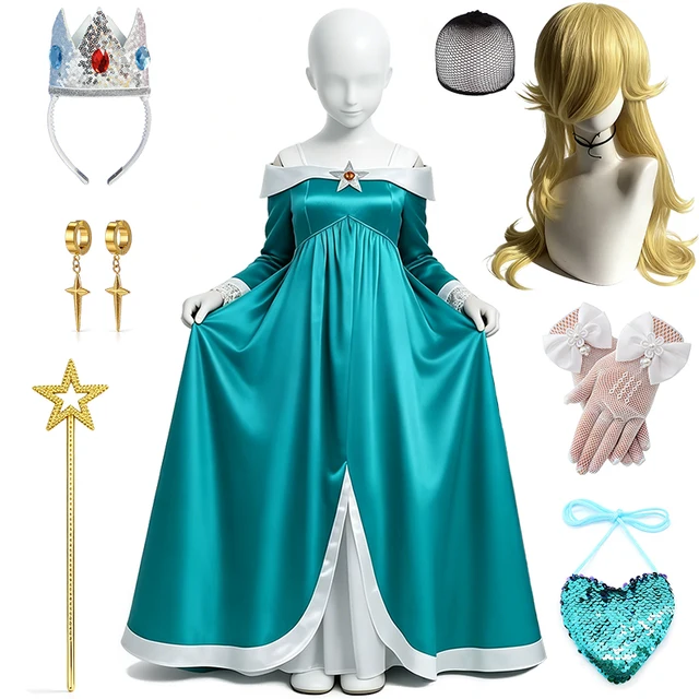 Robe de princesse Rosalina pour filles, costume d'Halloween, bal masqué, costume pour enfants, Comic Con, vêtements élégants pour fête d'enfants 1