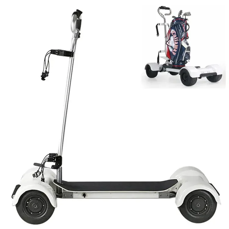 Factory Direct Sale New Skateboard Body-Turning Electric Golf Trolley Cart with Bag High Quality Golf Trolleys