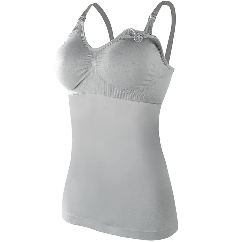Maternity Nursing Tank Top For Pregnant Women Breathable Front Opening Buckle Breastfeeding Top Suspender Nursing Tops 3
