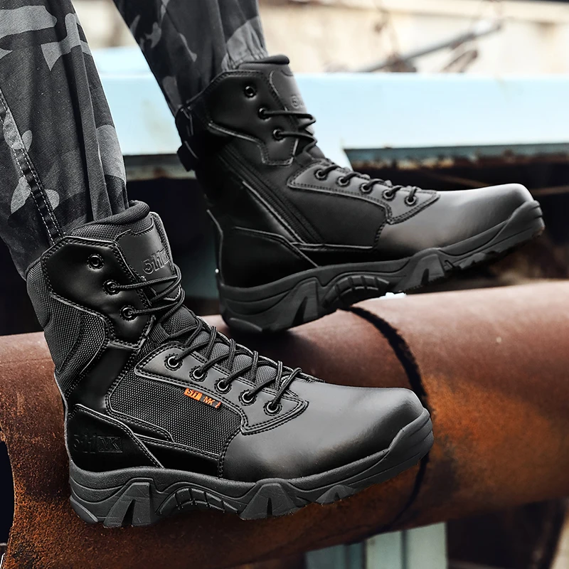 2023 Men's Winter High Top Boots Waterproof Anti slip Warm High Top Large Men's Cotton Shoes Outdoor Training Shoes