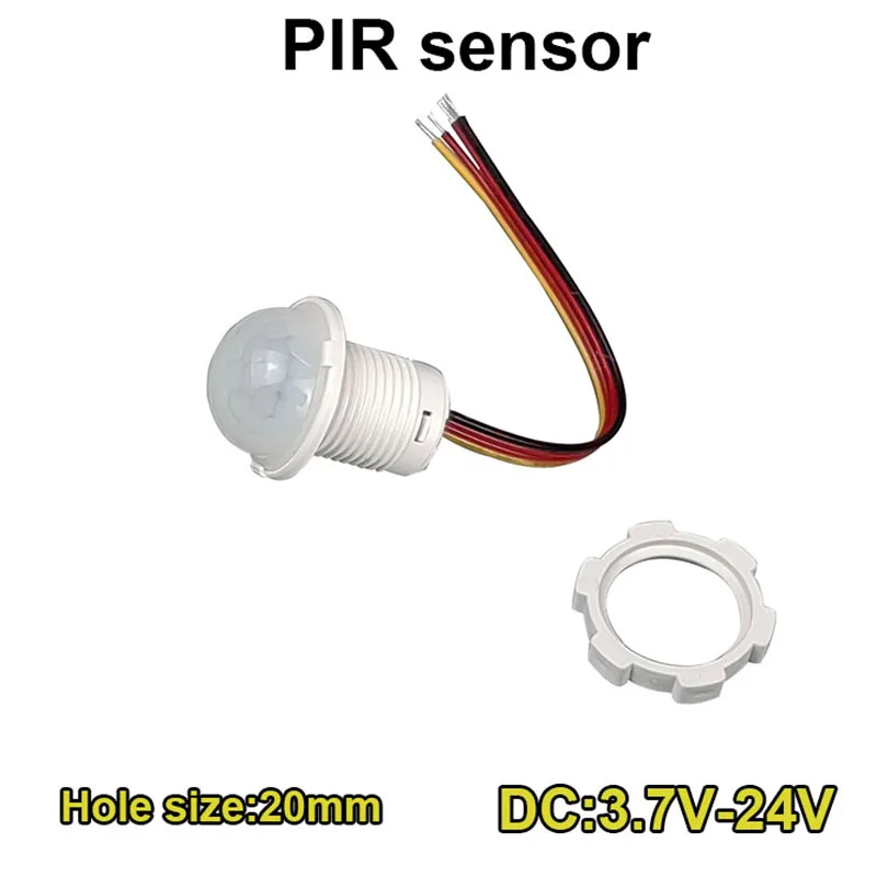 PIR อินฟราเรด Human Body Motion Sensor สวิทช์ 20 มม.รูยึด DC3.7V-24V Dual Mode (ควบคุมแสง/กลางคืนเท่านั้น & 24/7 Sensing) 1