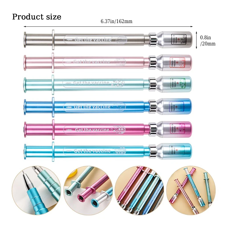 12Pcs 학생 아름다운 중립 펜 백신 바늘 라이트 펜 크리 에이 티브 편지지 부드러운 서명 펜