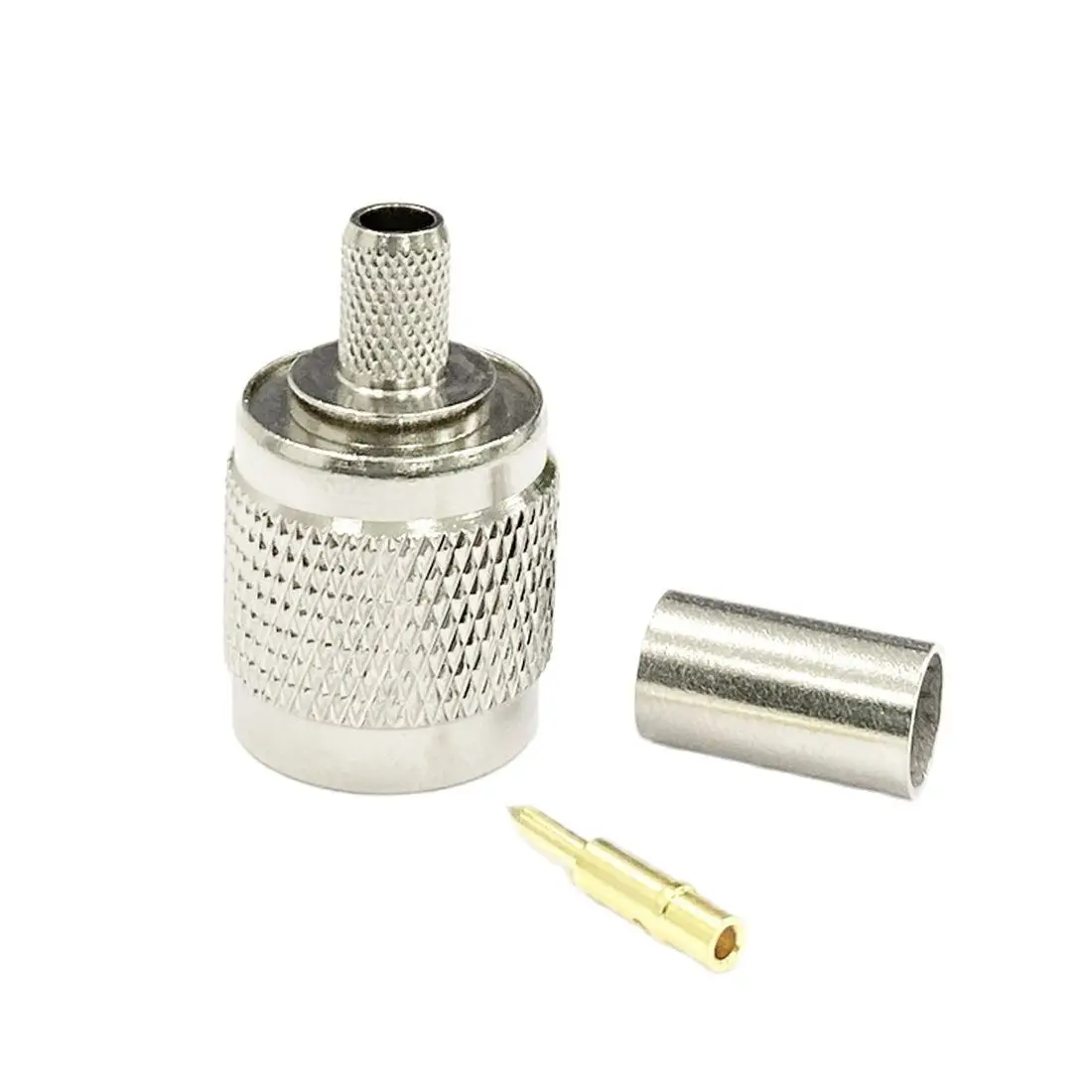 10 Connettori F Maschio Coassiali 50 Ohm - Per Cavi RG58, RG142, RG400, LMR200, Crimpatura