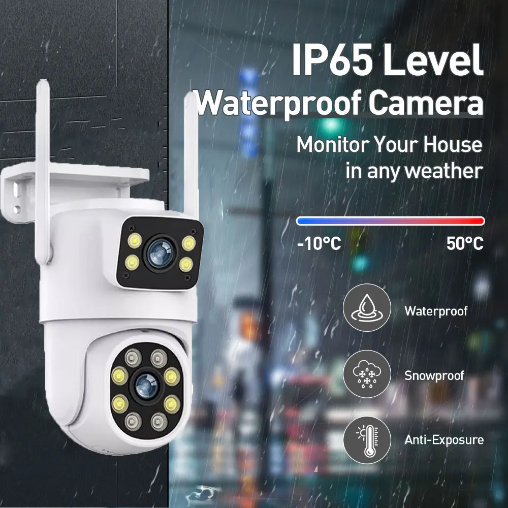 10MP Dual Lens Tuya Wifi Camera PTZ Outdoor 4K Wireless Dual Screen Security Camera Auto Tracking Monitoring Video Surveillance 5
