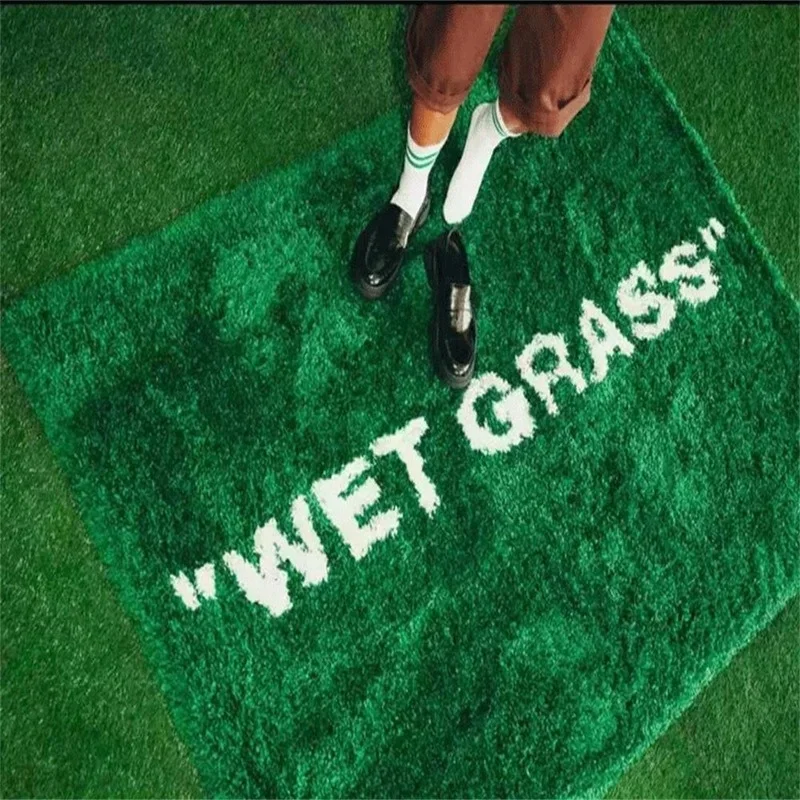 

WET GRASS Rug with Label Area Rug Large for Living Room Plush Carpet on The Floor Furnishings Bedside Bay Window Sofa Floor Mat