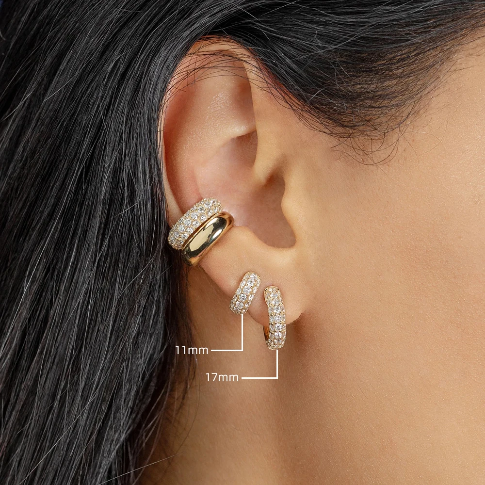 3pair/set New Classic Small Circle Hoop Earrings for Women Gold Color Shiny CZ Zircon Huggies Cartilage Earrings Girls Gift 6