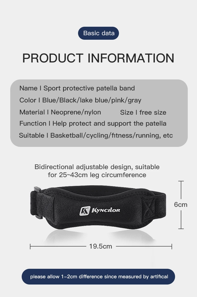 1Pcs Vilico Adjustable Knee Pad Pain Relief Patella Stabilizer Knee Brace Support For Hiking Football Basketball Running Sport knee pad knee support knee support sleeve knee brace knee wraps