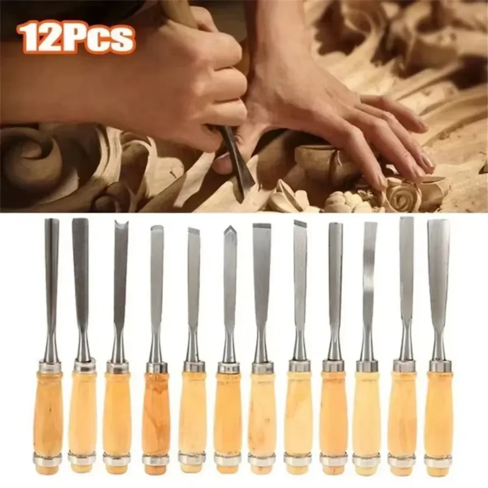 12PCS Wood Carving Chisel Set – Hand Gouges & Knives for Woodworking 4