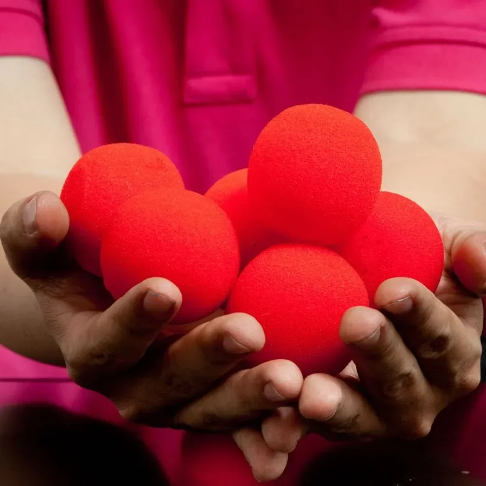 

10PCS Kids Red Magic Ball Props Tricks Magicial Toys for Children Sponge Ball Street Classical Illusion Stage Comedy Trick Props