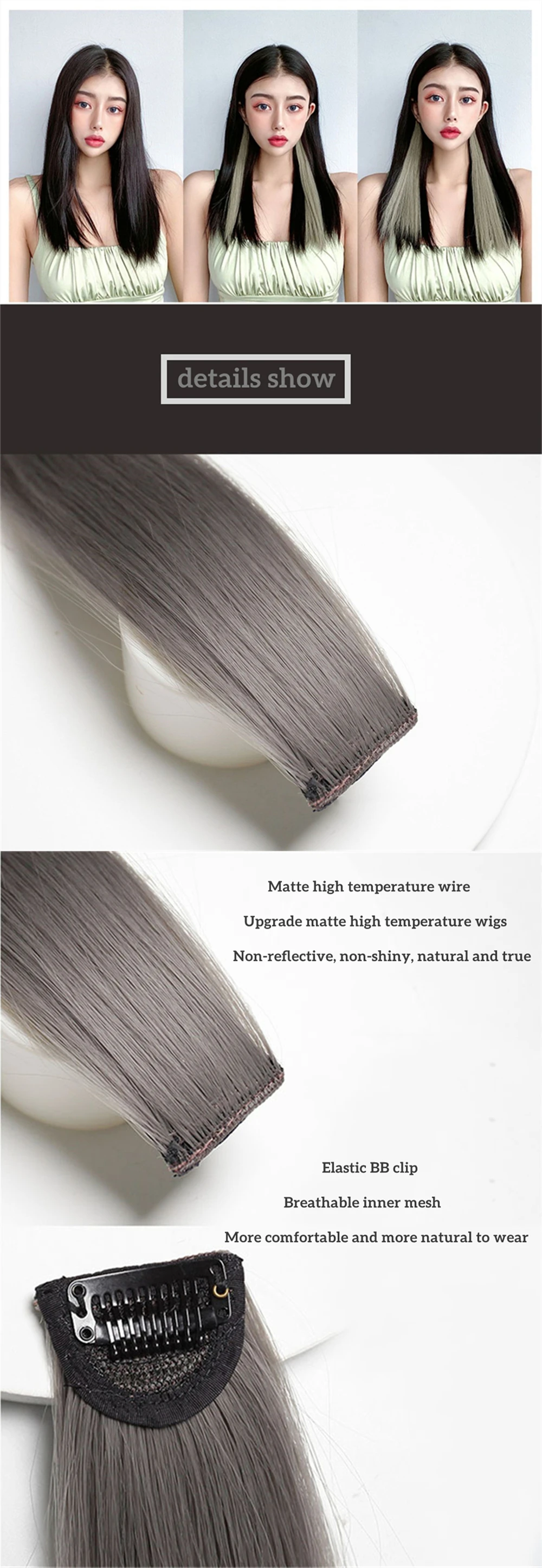 VaaJee Synthetic Clip Wigs Women Heat Resistant Straight Hair Extensions With Clips Multicolor Crochet Braid Hair For Teen Girls