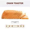 Automatic Double Piece Heating Chain Conveyor Toaster Commercial Hotel Breakfast Baking Sandwich Machine 4