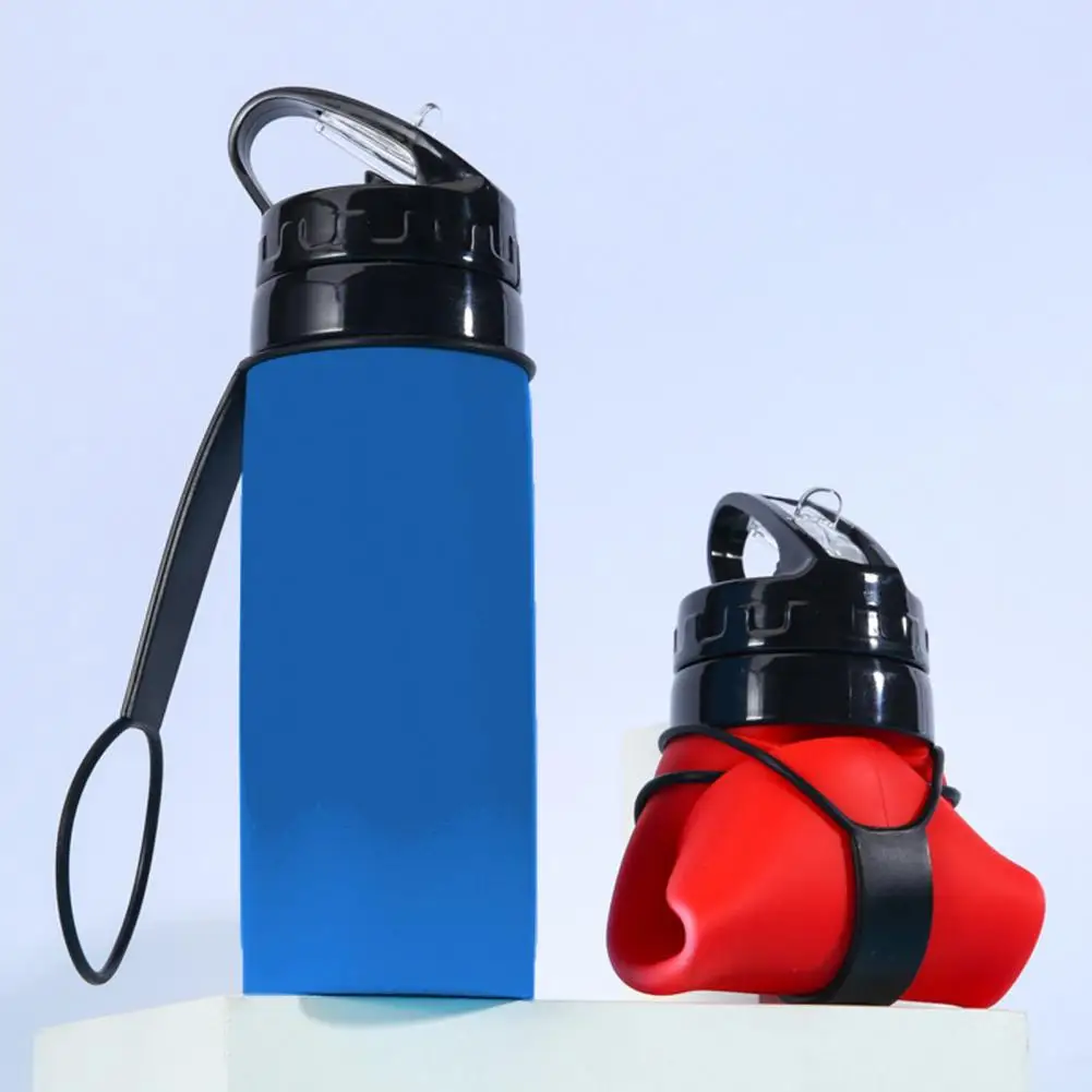 450ml Collapsible Water Bottle BPA Free Food Grade Leak Resistant Portable Travel Sports Foldable Water Bottle