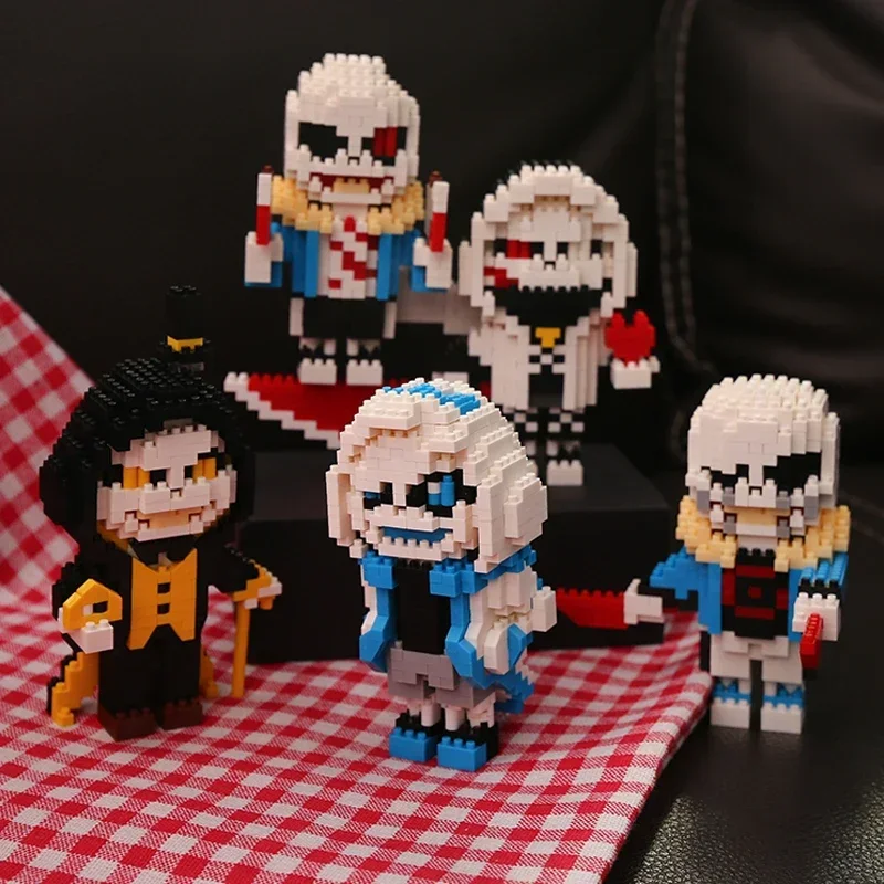 SC Game Undertale Sans Cross Nightmare Reaper Ink Skeleton Hero Monster Doll DIY Mini Diamond Blocks Bricks Building Toy No Box 3