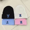 Stitch Knit Hat Cartoon Embroidered Benie Cap Cute Unisex Warm Stretchy Hats Christmas Gift for Adult Kids Outdoor Thermal Caps 1