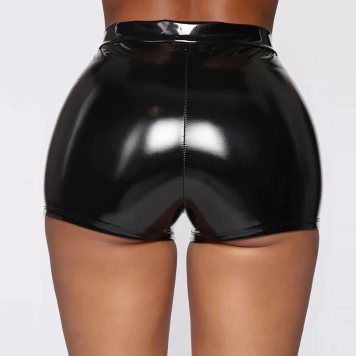Spicy Girl's High Waist Leather Shiny Latex Short Seductive Erotic Eco-Friendly Packing