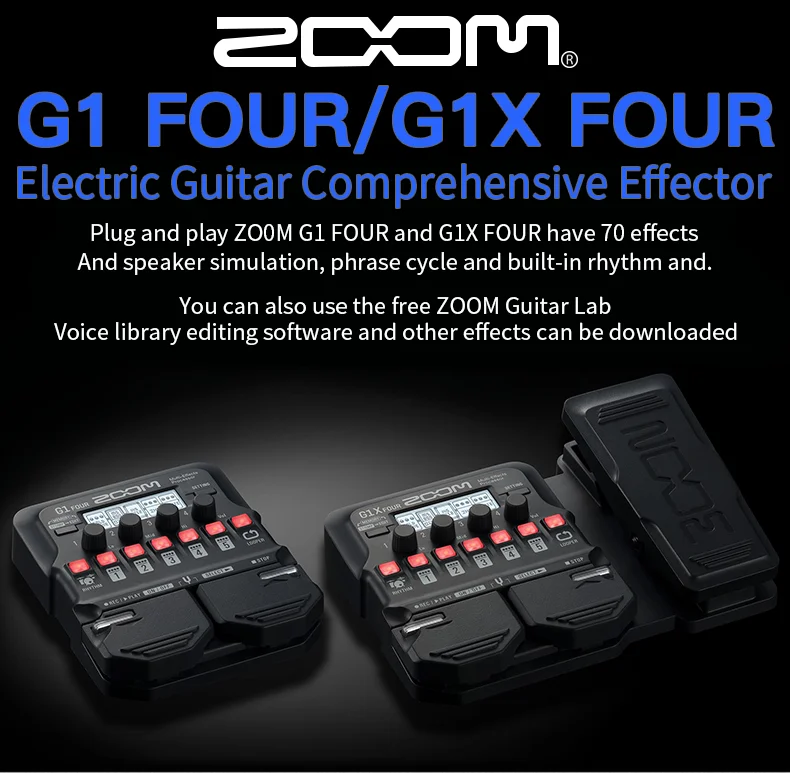 ZOOM G1X Four Pedal Guitar Multieffects Processor With 70