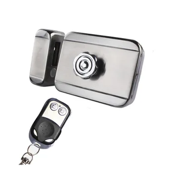 Wireless Electric Lock Invisible Remote  Control Hidden Door Lock Electronic Garage Security Lock 1
