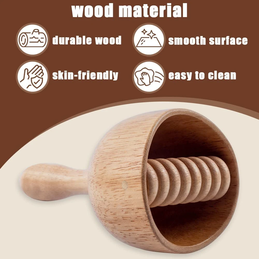 Wooden Swedish Massage Cup Manual Anti Cellulite Suction Cup Wood Therapy Lymphatic Drainage Maderotherapy Body Sculpting Tool massage tool vacuum cupping sets cellulite massager roller