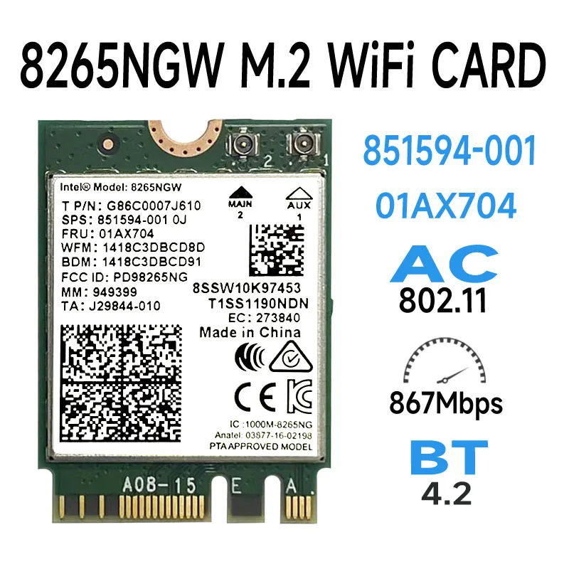 wireless-ac-8265-dual-band-2-4g-5ghz-wifi-bluetooth-wlan-for-8265ngw