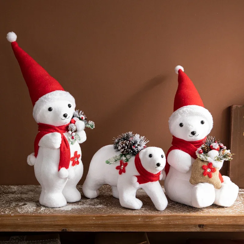 

White Bear Doll Christmas Tree Decoration, Creative Scene Layout Props