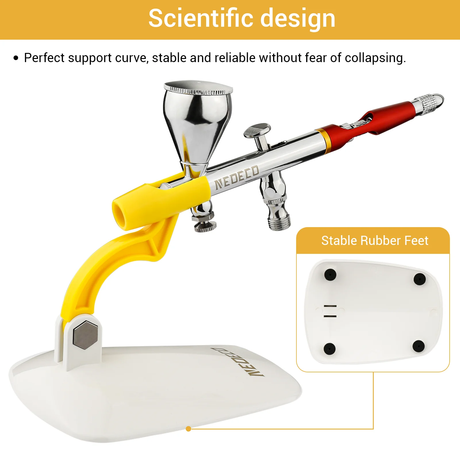 Universal Airbrush Holder, PVC Airbrush Stand, Multi-angle Fixing, Fit Neoeco, Iwata, Paasche, Badger, Grex and Generics Tools 3