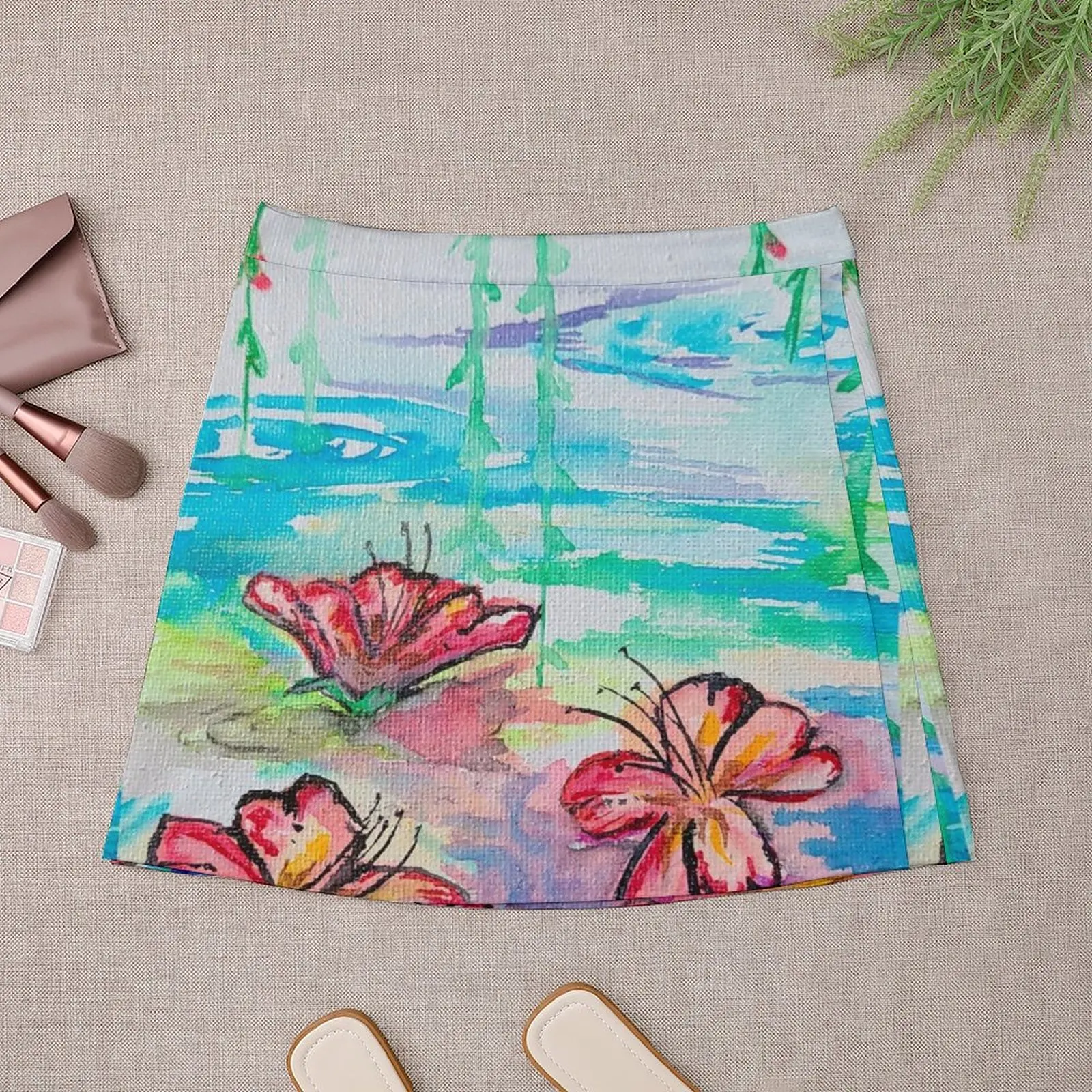 Floating Petals Mini Skirt Evening dresses Female skirt