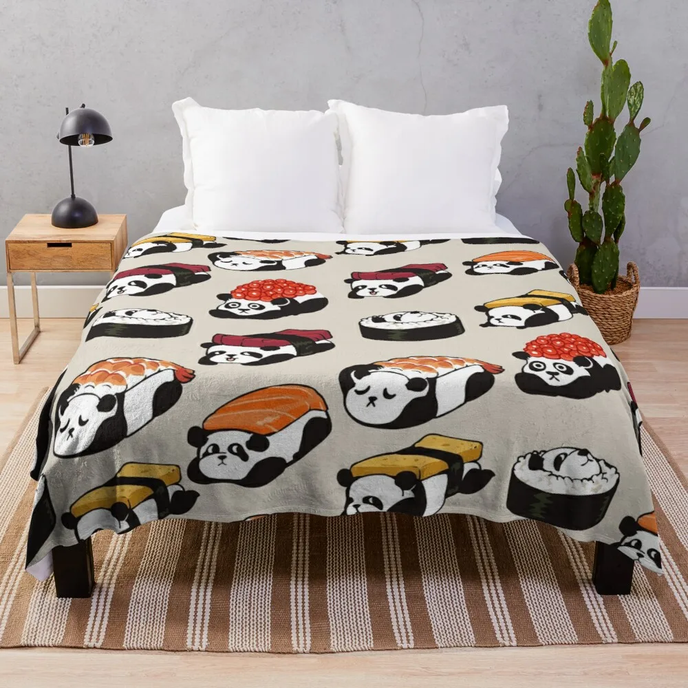 

SUSHI PANDA Throw Blanket Plush Fabric