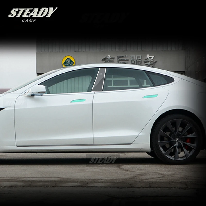 

For Tesla Model S 2020-2022 2023 Car Exterior Car Window Pillar Anti-scratch TPU Protective Anti-scratch Repair Film Accessories