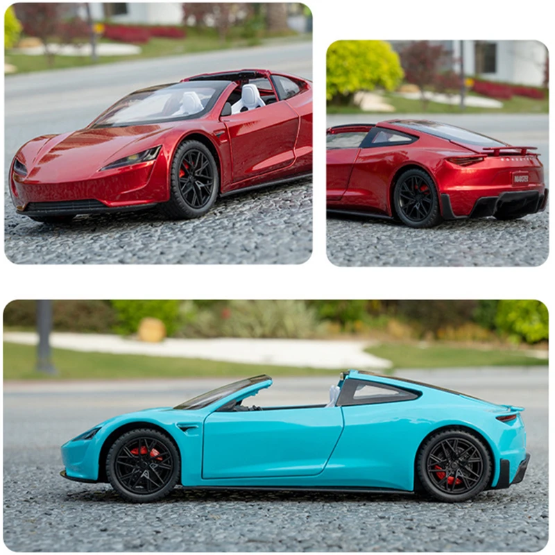 Modèle Y Rouge - Tesla Roadster modèle Y modèle 3 en alliage, 1:24