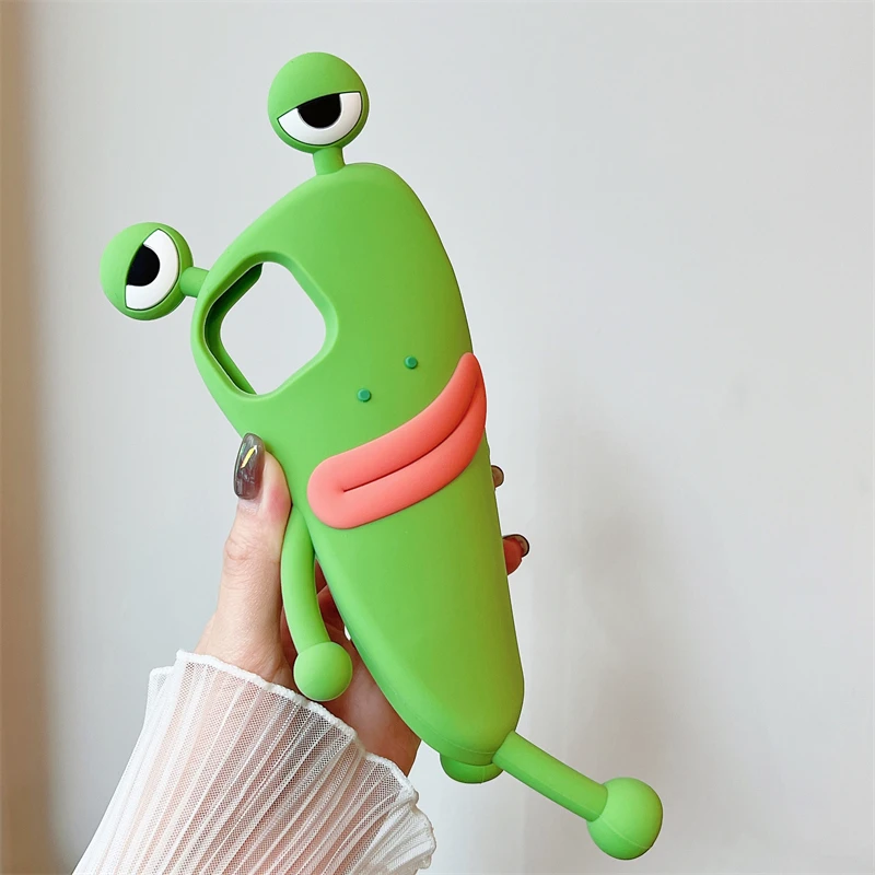 3D Sad Frog Cartoon Soft Silicone Funny Phone Case Cover