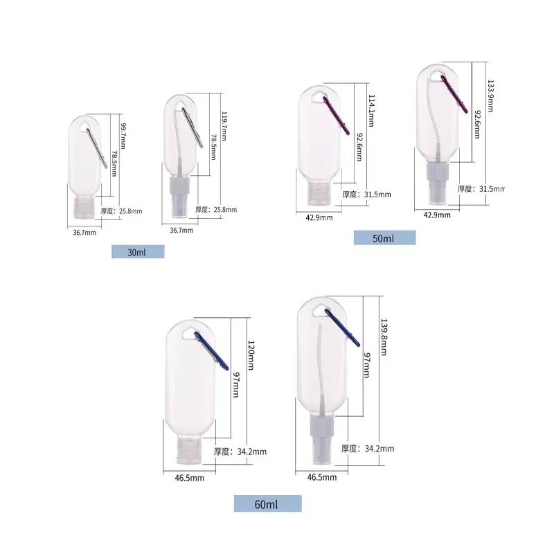 10Pcs 30/50/60ml Ȯ  öƽ Ű ü     /ø  ޴ ̴   