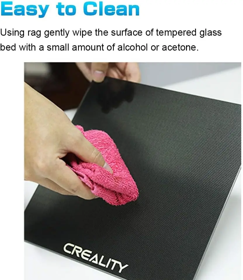 Official Creality 3D Printer Platform Heated Bed Build Surface Upgrade Tempered Glass Plate For Ender 3/Ender 3 Pro/Ender 3 V2 Neo/Ender 3 S1/S1 Pro/Ender 5 Pro 3D Printer 235x235x4mm