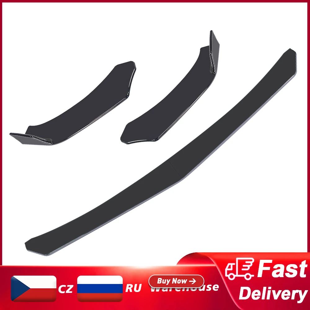 4PCS Car Front Bumper Lip Body Kit Universal Nissan Benz/Civic/Volkswagen Spoiler Splitter Bumper Canard Lip Splitter car bumper spoiler bumper lip bumper lip decoration