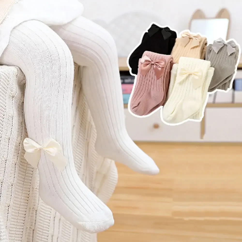 Girls Tights Winter Pantyhose Baby Infant Child Thick Warm Stockings Bowknet Kids Tights Baby Panty Maillot Bow Classic