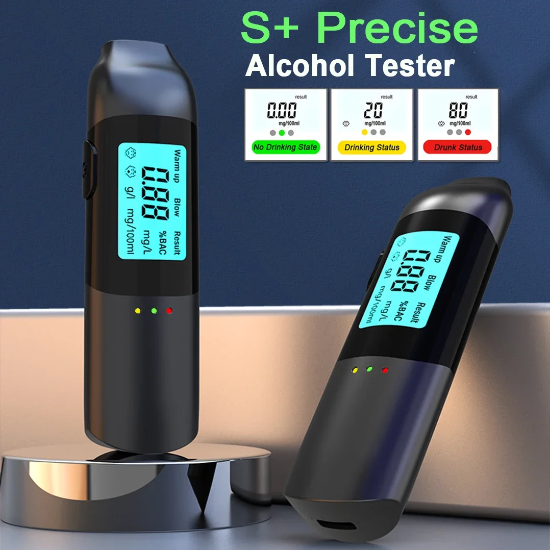 Portable Digital Alcotester Breath Alcohol Tester Breathalyzer Alcoholimetro LCD Screen Display 3 Color Indicator Lights alcohol tester breath alcohol tester