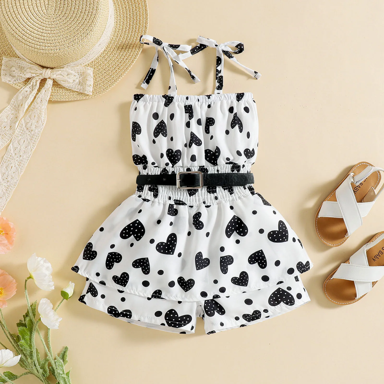Toddler Girls' Love Print Jumpsuit 2