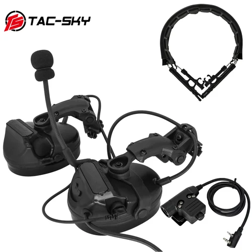 TAC-SKY 새로운 아크 헬멧 레일 어댑터 COMTAC III 전술 헤드셋 PTT 어댑터 u94 ptt 및 전술 헤드셋 교체 헤드 밴드 7