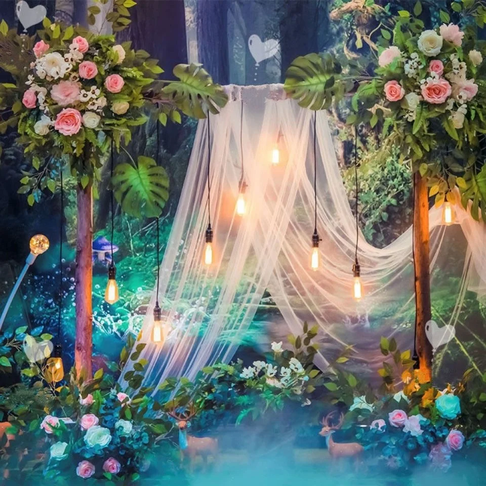 

Украшение для стола гирлянды для свадьбы, из органзы, для домашней вечеринки на день рождения, 20 м