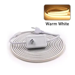 High-Density Dimmable COB LED Neon Strip Light - Waterproof Flex Ribbon with Dimmer Switch (288 LEDs) - 7m (With Dimmer Warm)