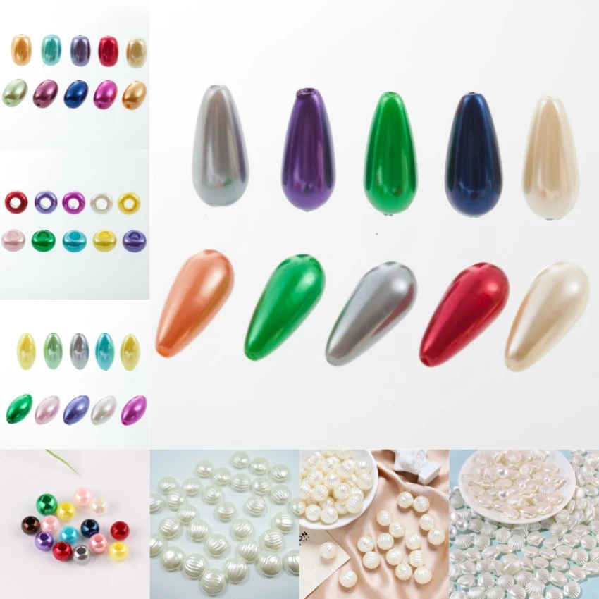 Colorful Beige ABS Imitation Pearl Beads