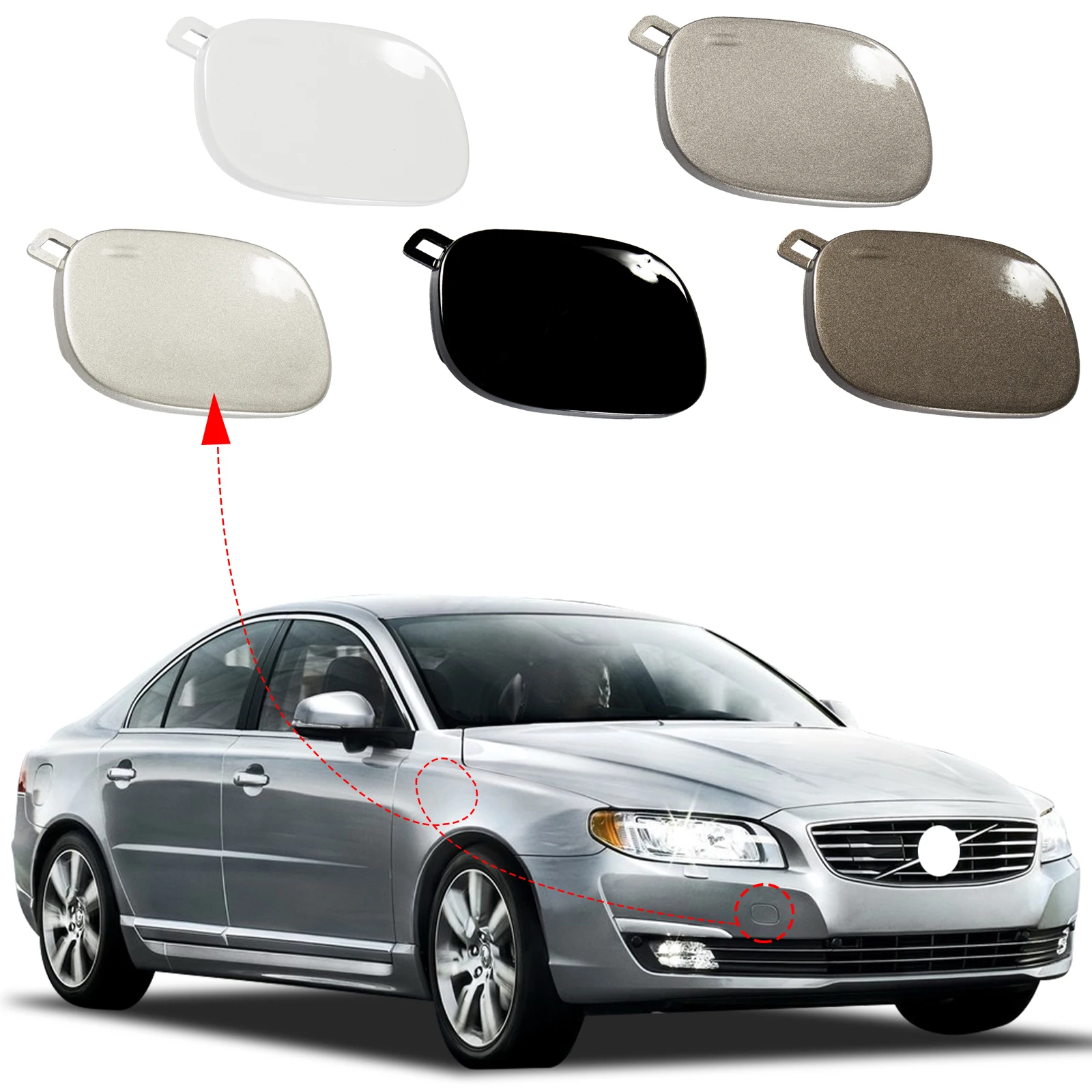 Front Bumper Tow Hook Cover Cap Towing Eye for Volvo S80 2014 2015 39817309