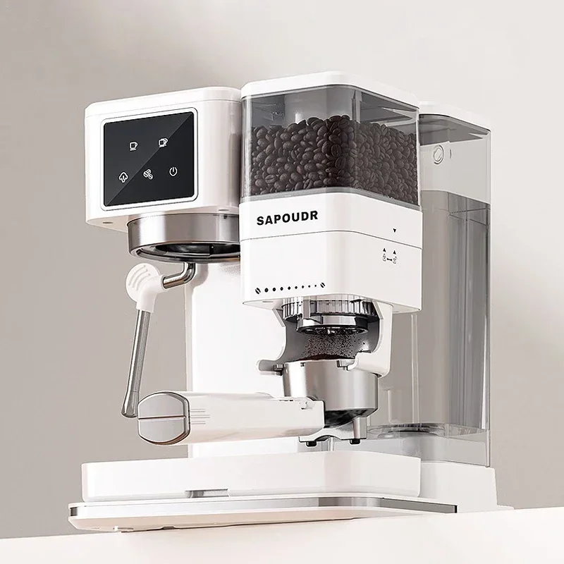 15Bar Espresso Coffee Machine with Milk Frother Built-in Grinder Semi-automatic Italian Espresso Machine