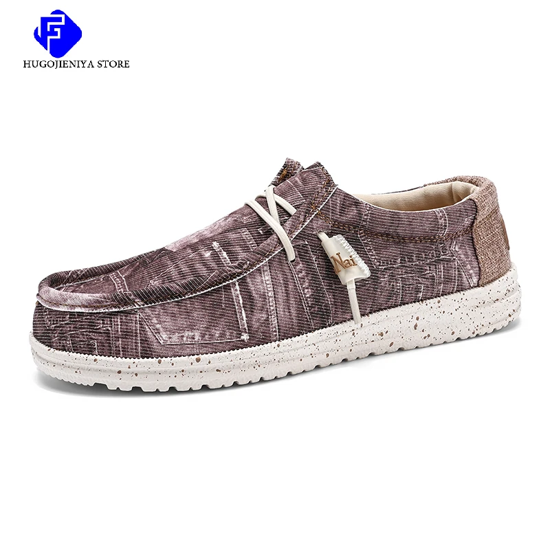 Brand Men Casual Shoes Fashion Denim Canvas Shoes Breathable Men Walking Flat Shoes Outdoor Large Size Light Men's Shoes Loafers