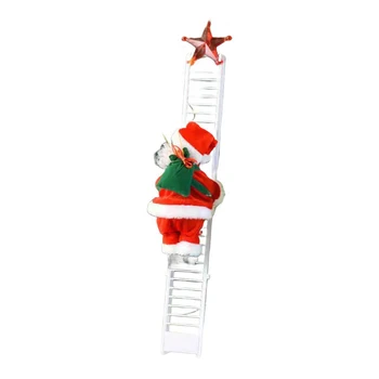 Electric Climbing Santa Decoration:Fun Holiday Present For Kids & Festive Cheer Electric Ladder Santa Claus Holiday Seasonal