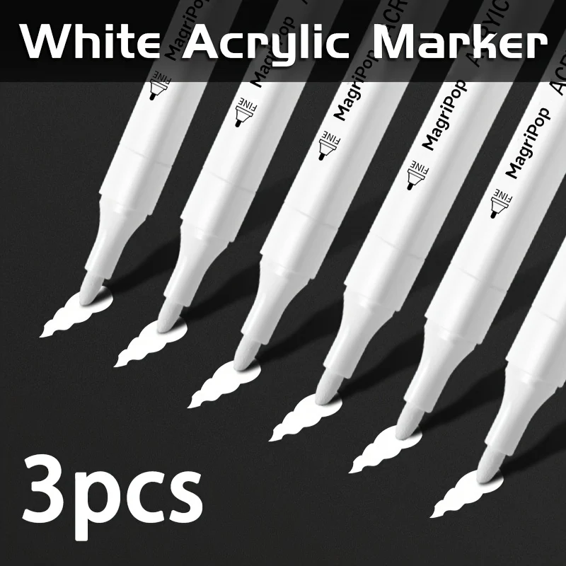 5pcs White Acrylic Markers 1